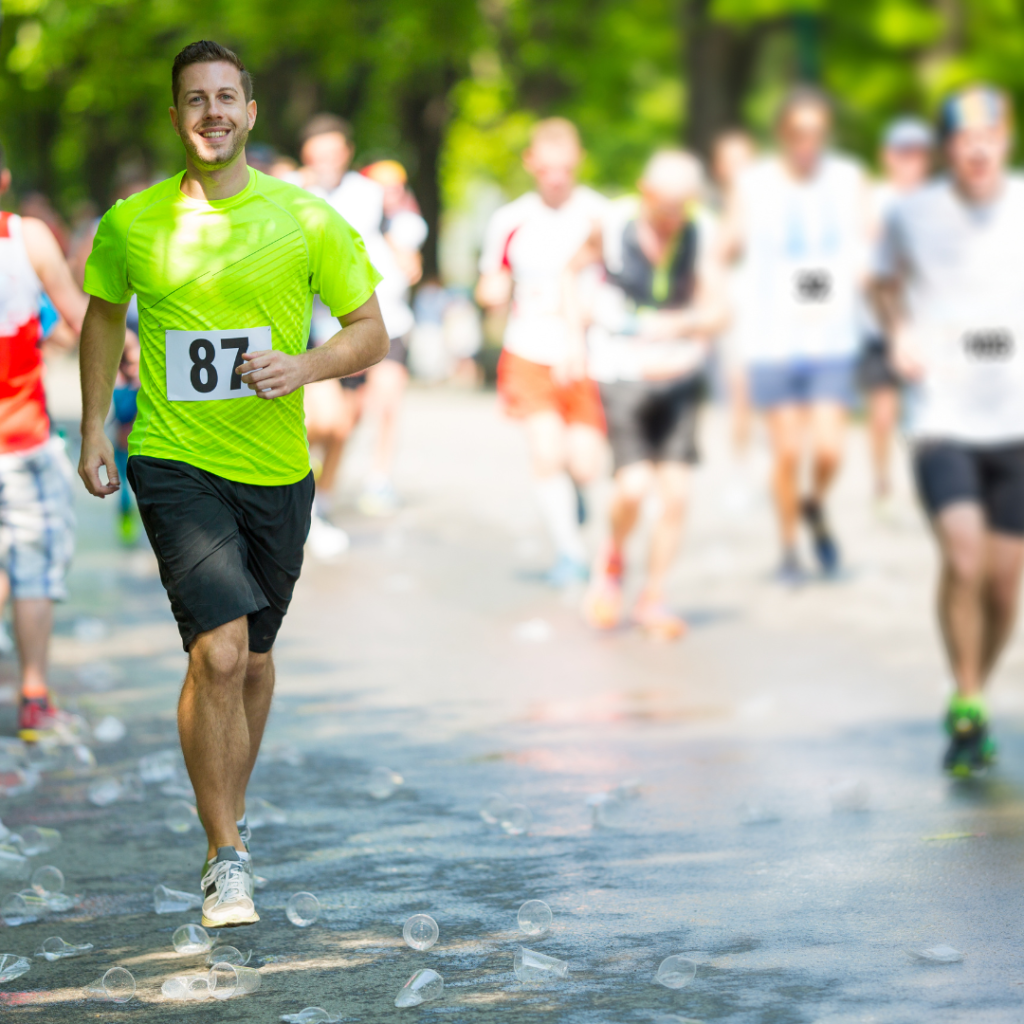 Active runner participating in a race.