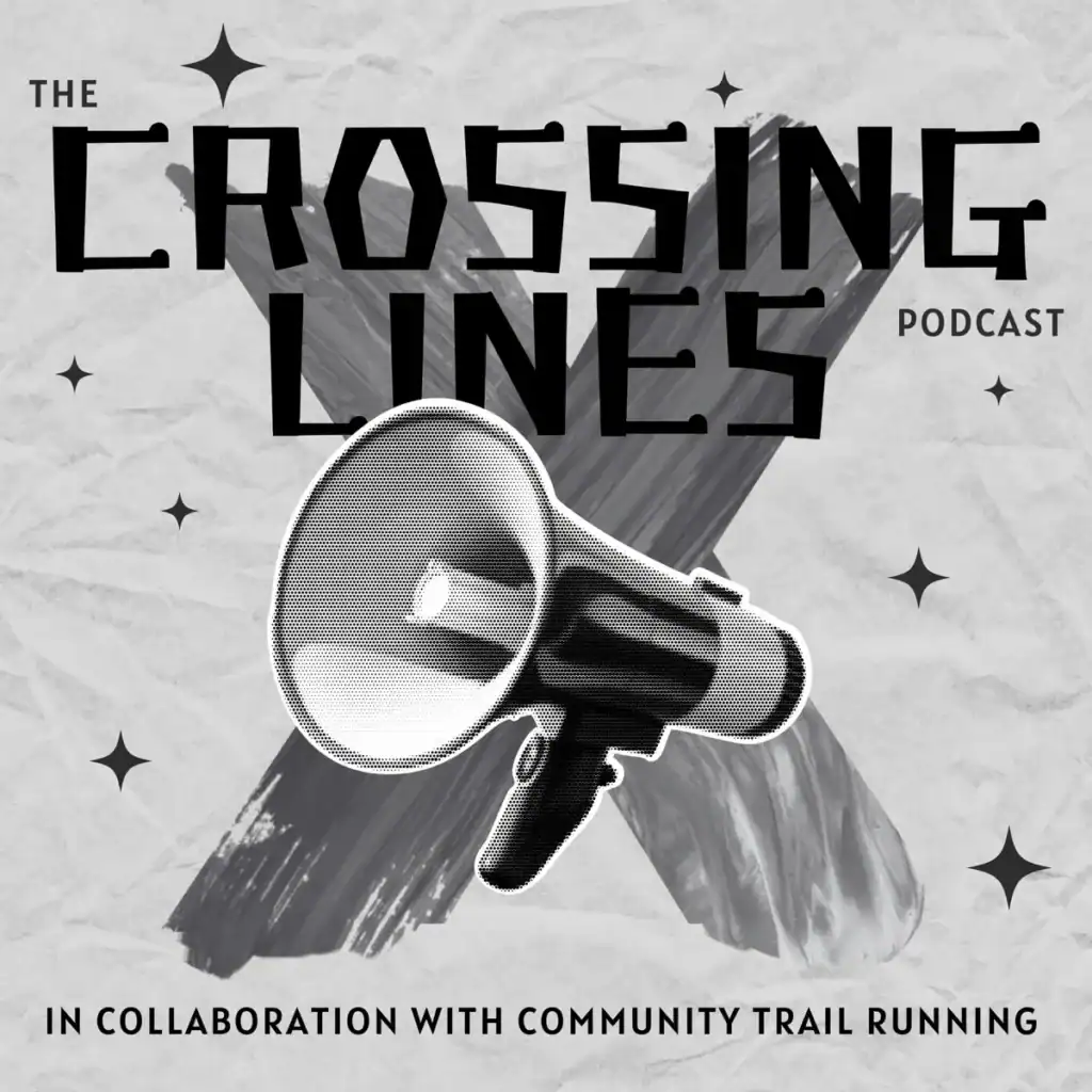 Crossing Lines podcast logo with megaphone graphic.